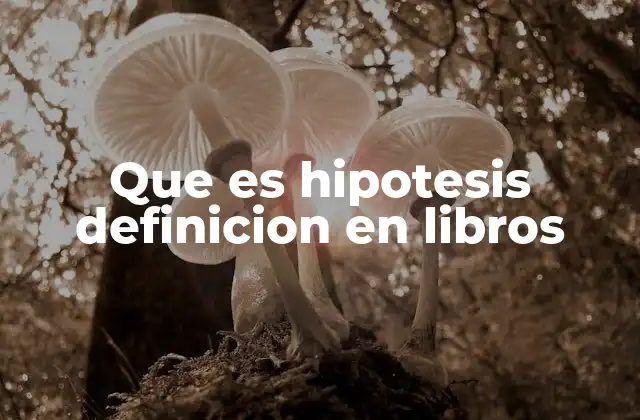 Que es Hipotesis Definicion en Libros