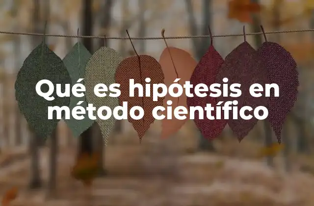 Qué es Hipótesis en Método Científico
