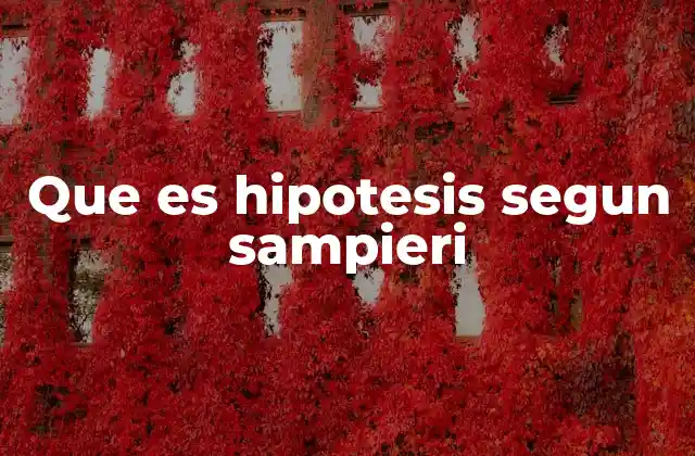 Que es Hipotesis Segun Sampieri