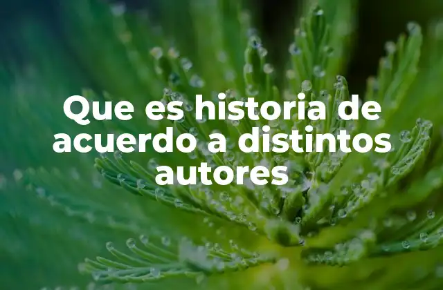 Que es Historia de Acuerdo a Distintos Autores