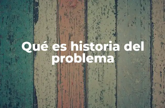 Qué es Historia Del Problema