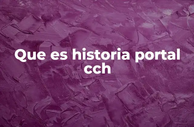 Que es Historia Portal Cch