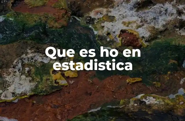 Que es Ho en Estadistica