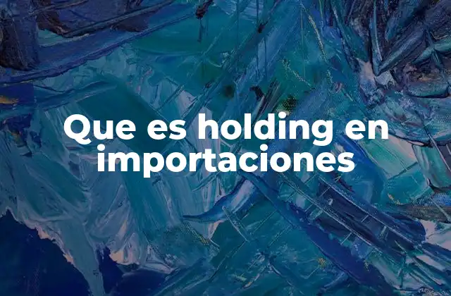 Que es Holding en Importaciones