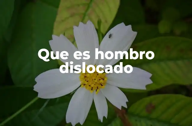 Que es Hombro Dislocado