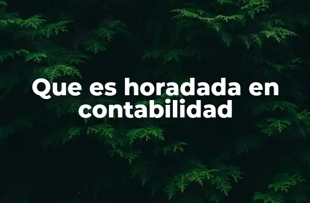 Que es Horadada en Contabilidad