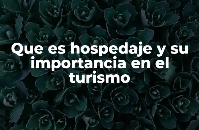 Que es Hospedaje y Su Importancia en el Turismo