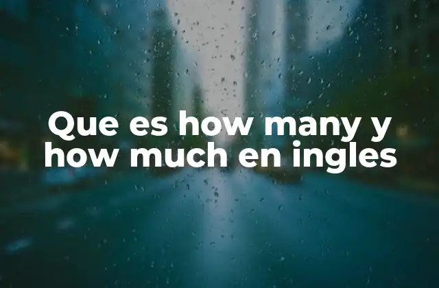 Que es How Many y How Much en Ingles