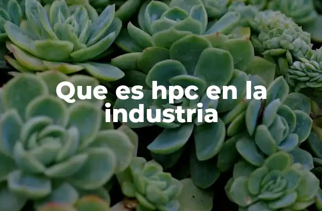 Que es Hpc en la Industria