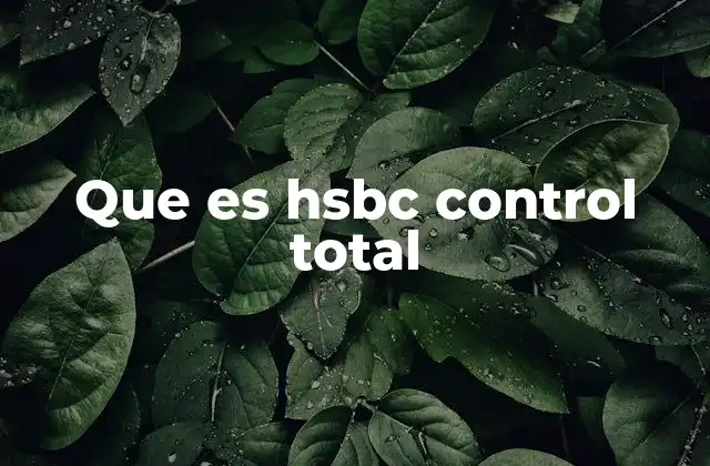 Que es Hsbc Control Total