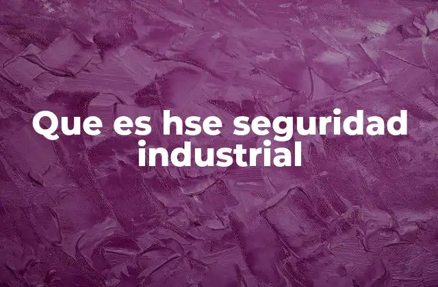 Que es Hse Seguridad Industrial