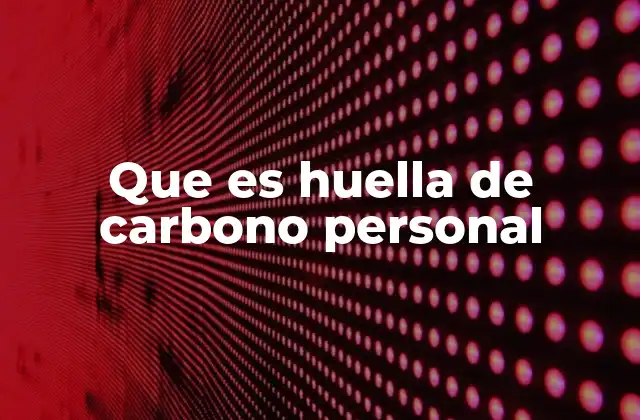 Que es Huella de Carbono Personal