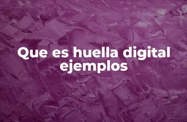 Que es Huella Digital Ejemplos