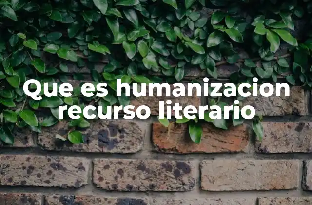 Que es Humanizacion Recurso Literario