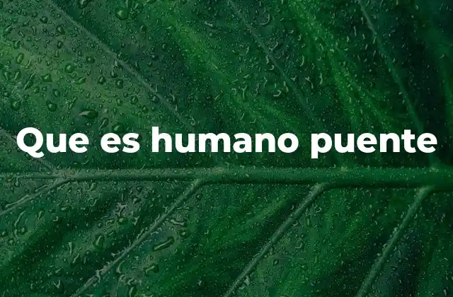 Que es Humano Puente