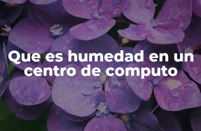 Que es Humedad en un Centro de Computo