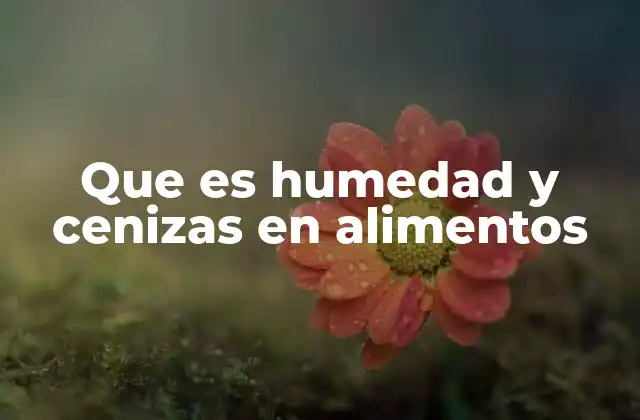 Que es Humedad y Cenizas en Alimentos
