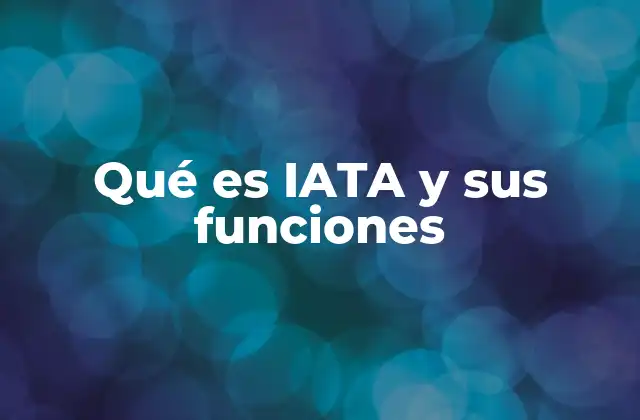 Qué es Iata y Sus Funciones