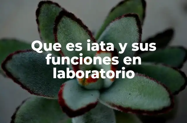 Que es Iata y Sus Funciones en Laboratorio