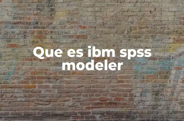 Que es Ibm Spss Modeler