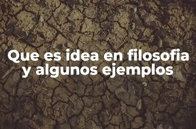 Que es Idea en Filosofia y Algunos Ejemplos