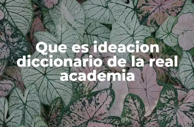 Que es Ideacion Diccionario de la Real Academia
