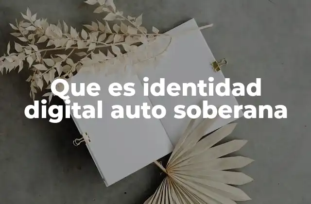 Que es Identidad Digital Auto Soberana