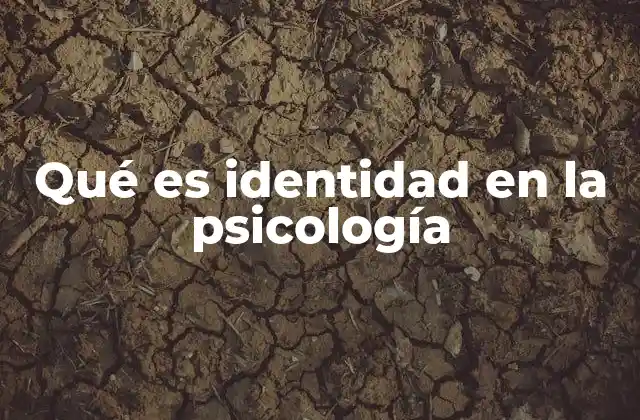 Qué es Identidad en la Psicología