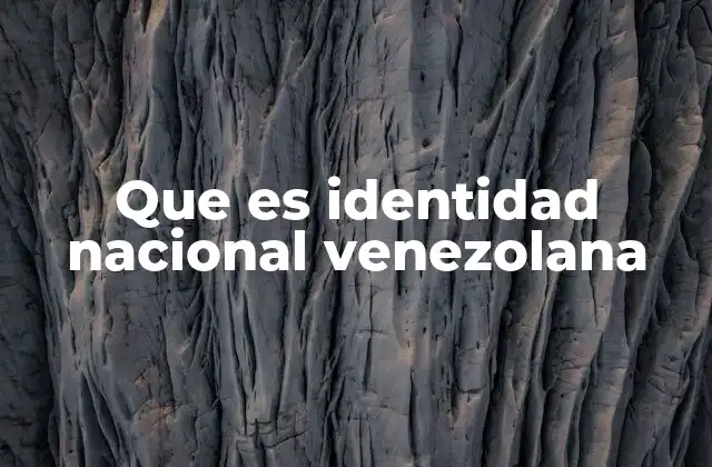 Que es Identidad Nacional Venezolana