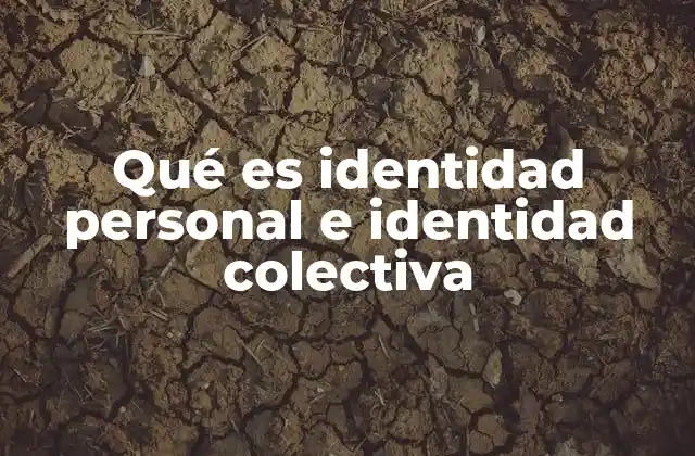 Qué es Identidad Personal e Identidad Colectiva