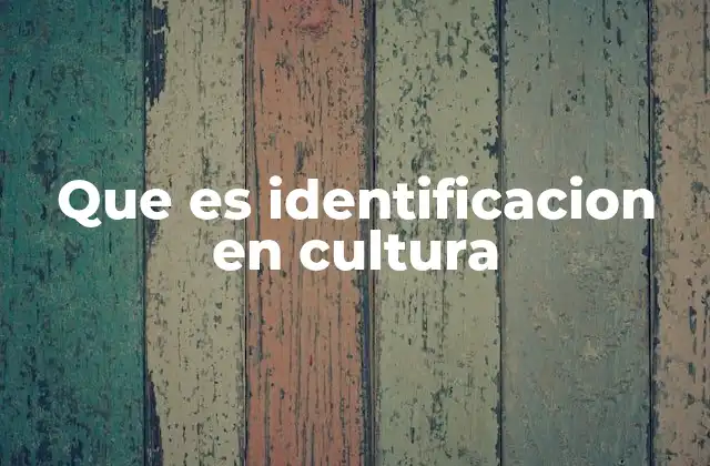 Que es Identificacion en Cultura