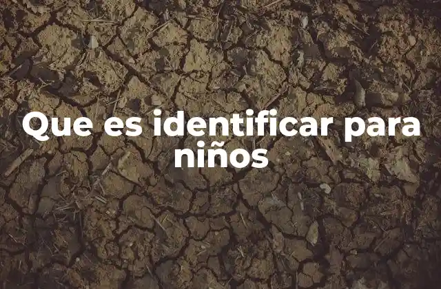 Que es Identificar para Niños