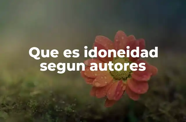 Que es Idoneidad Segun Autores