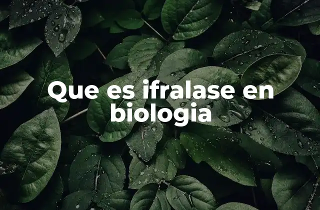 Que es Ifralase en Biologia