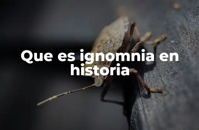 Que es Ignomnia en Historia