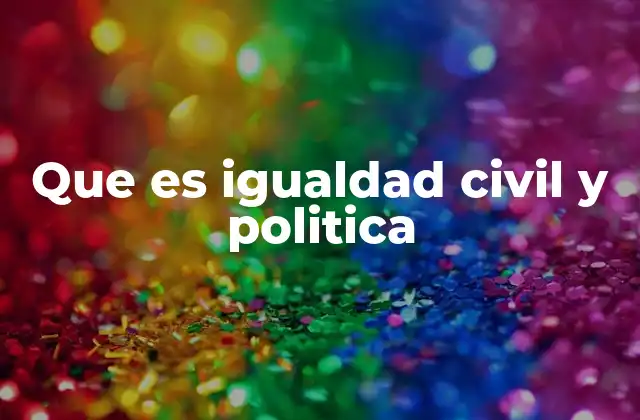 Que es Igualdad Civil y Politica