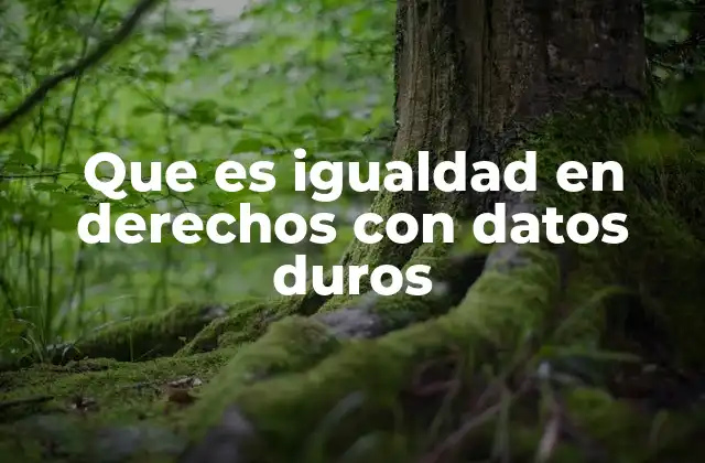 Que es Igualdad en Derechos con Datos Duros