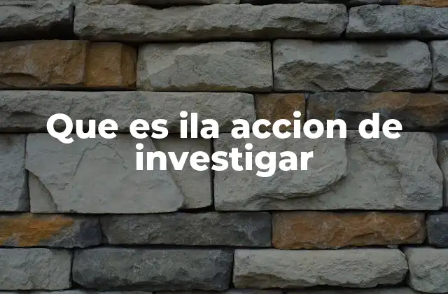 Que es Ila Accion de Investigar