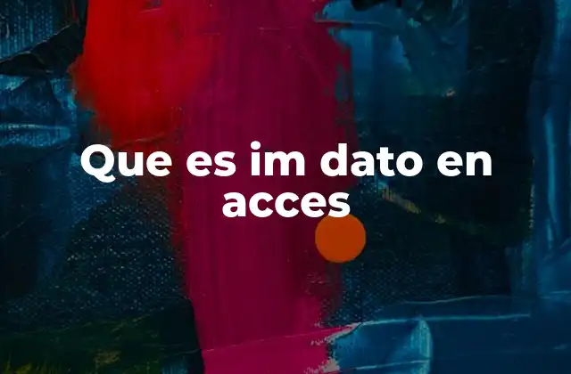 Que es Im Dato en Acces