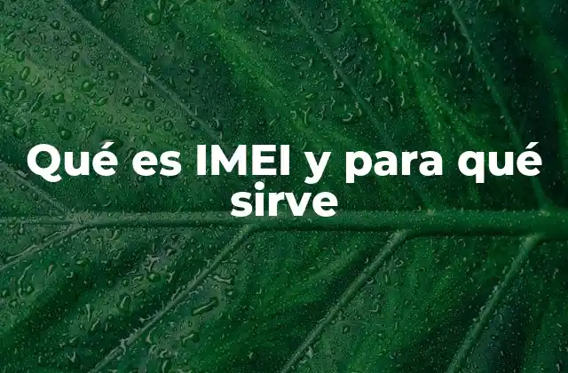 Qué es Imei y para Qué Sirve