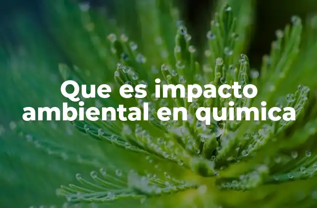 Que es Impacto Ambiental en Quimica