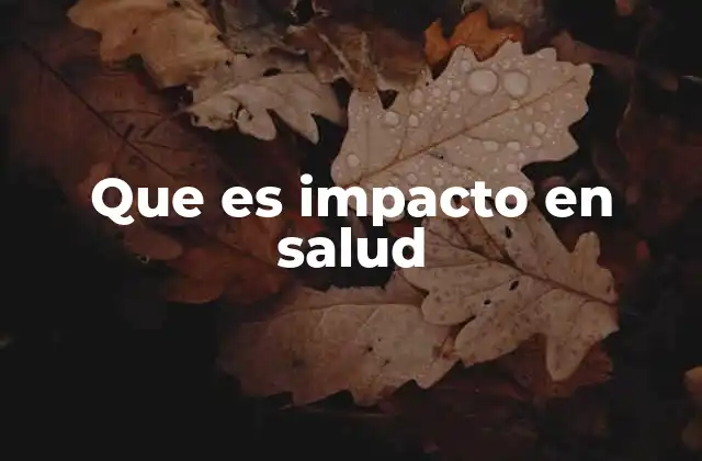 Factores que influyen en el impacto en salud