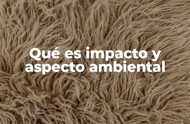 Qué es Impacto y Aspecto Ambiental