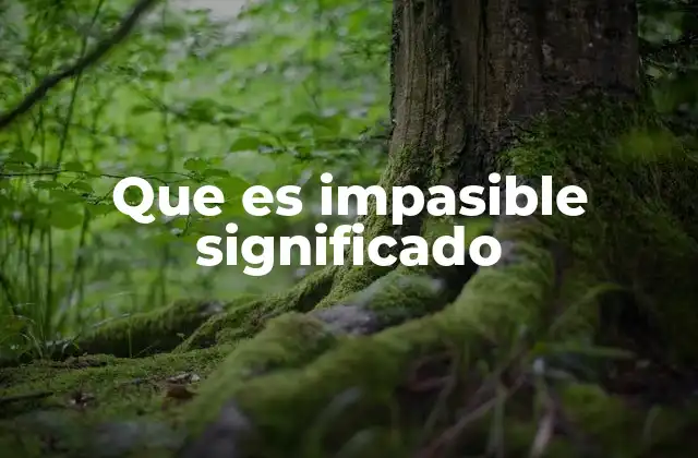 Que es Impasible Significado