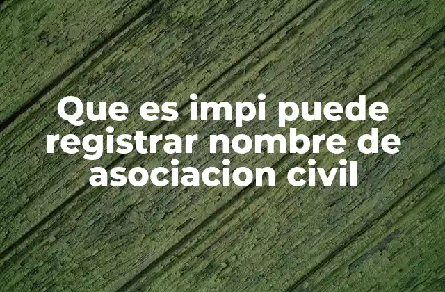 Que es Impi Puede Registrar Nombre de Asociacion Civil