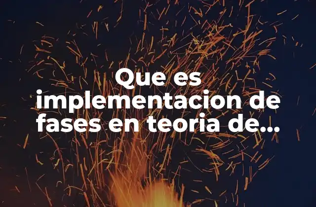 Que es Implementacion de Fases en Teoria de Sistemas
