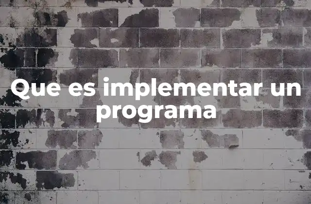 Que es Implementar un Programa