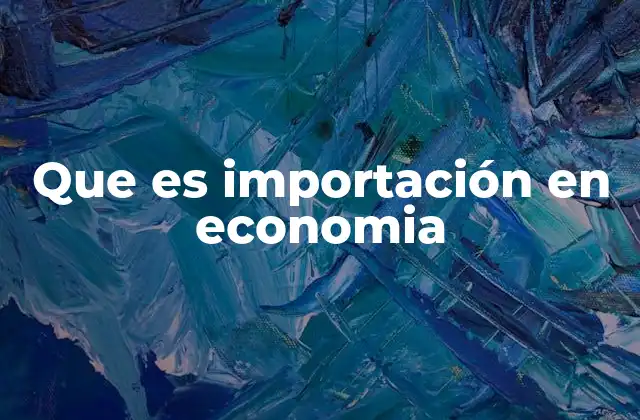 Que es Importación en Economia