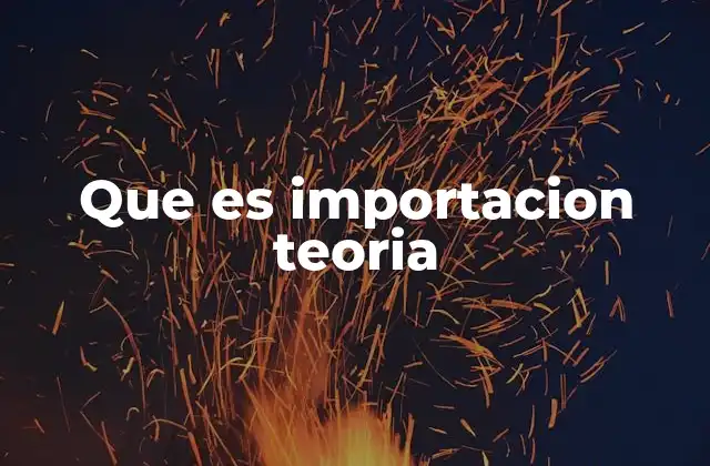 Que es Importacion Teoria