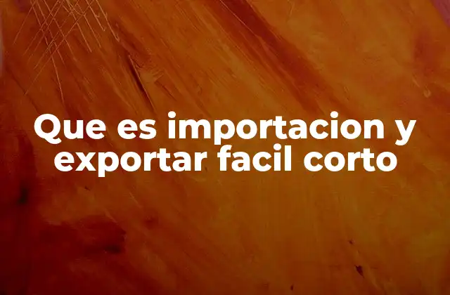 Que es Importacion y Exportar Facil Corto